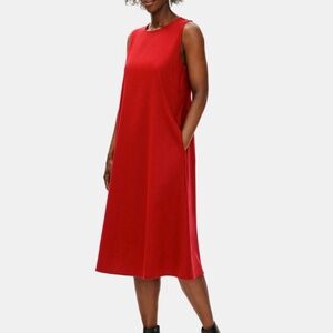 Eileen Fisher feather light wool flannel sheath dress (SM, fits MED)
